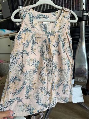 Sleeveless Pink Floral Casual Dress for Girls